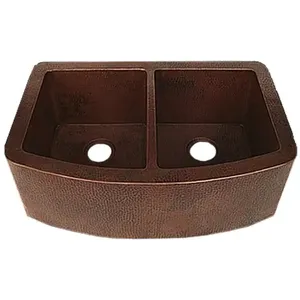 Évier de lavage Évier de cuisine martelé en cuivre pour usage hôtelier Meilleure vente Ustensile de lavage Évier de salle de bain Undermount In Chrome Look - Product Image 4