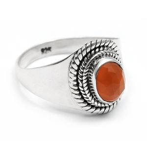 Piedra preciosa de cornalina naranja Natural 100%, joyería de plata fina semipreciosa, anillos de promesa hechos a mano de plata de ley sólida 925 a granel - Product Image 2
