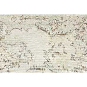 พรมวินเทจขนาด 1.6x3.3 ฟุต พรมตุรกีขนาดเล็ก พรมขนสัตว์สีขาวลายปะติด - Product Image 4