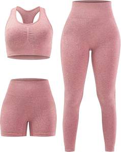 Ensemble de yoga pour femmes à la vente chaude, design personnalisé, cordon de serrage, respirant et prix abordable, plus ensemble de soutien-gorge et de leggings personnalisé, fabriqué au Pakistan - Product Image 3