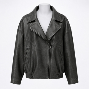 Chaqueta de Cuero Genuino para Mujer, Material Suave y Cómodo, Costuras Duraderas, Chaqueta de Motociclista Premium Personalizada - Product Image 1