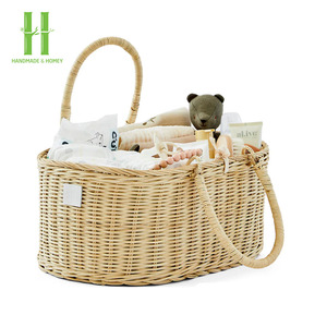 Handmade Scalloped Wicker <b>Rattan</b> Bags For Easter Decorations, Folding Storage Box jiahao, Storage Boxes & Bins, <b>Laundry</b> <b>Baskets</b> - Product Image 2