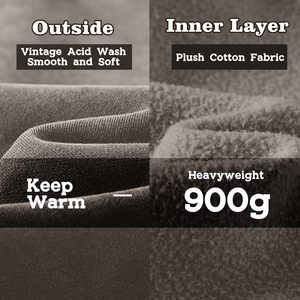 Sudaderas con capucha de gran tamaño para hombre Unisex Acid Wash Basics Hoodie Heavyweight 100% Cotton Blended Pullover Sudadera Vintage Streetwear - Product Image 6