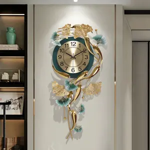 Ak Messing Nordic Creatief Metaal Hangende Wandklok Woonkamer Huishouden Mode Wandklok Horloge Voor Moderne Wanddecoratie