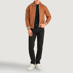 Chaquetas de cuero Varsity personalizadas para hombre, chaqueta de estilo retro, diseño de cremallera de estilo urbano de invierno a la moda para una capa cómoda - Product Image 3