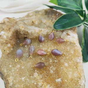 925 Plata Chocolate piedra lunar gota colgante collar hecho a mano chapado en rodio facetado piedra lunar lágrima gota rodio plateado joyería - Product Image 3