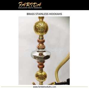 Cachimba de latón martillado de lujo al por mayor | Shisha egipcia tradicional con acabado de espejo - Product Image 2