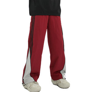 Vente en gros Pantalon en nylon pour homme Pantalon de survêtement coupe-vent en nylon personnalisé Pantalon de survêtement patchwork en nylon à rayures latérales Pantalon pour homme - Product Image 2