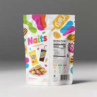 Sacs à collation écologiques personnalisés, sachets alimentaires refermables de qualité alimentaire, avec fermeture éclair thermoscellable, recyclables, pour l'emballage alimentaire