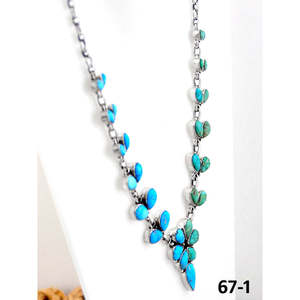 Collier artisanal en argent sterling du sud-ouest, motif Émeraude et motifs floraux, cadeau - Product Image 3