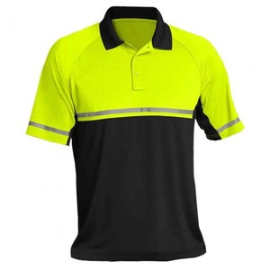Wholesale High Visibility Knitted Polyester for Shirts Breathable Reflective Tape Short Sleeve <b>Polo</b> Shirts - Product Image 1