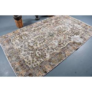 Clásico Beige verde Patchwork lana ecológica alfombra de pelo medio 5,3X8,5 pies hecho a mano Vintage estilo turco Tabriz respaldo de látex - Product Image 2