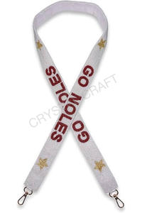 Sangles de sac en perles de rocaille en or blanc personnalisées, forme unique et design de sangle de sac à main perlée, accessoires de mode - Product Image 2