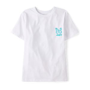 Dreamer Butterfly Puff Print Camiseta gráfica de gran tamaño para niñas Camiseta blanca para mujer - Product Image 2