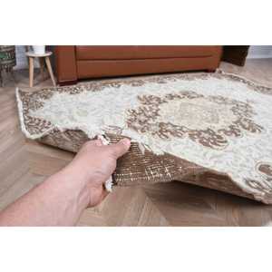 5.4x7.8 ft Rug, Vintage Rug, Turkish <b>Brown</b> <b>Wool</b> Southwestern Rug - Product Image 4