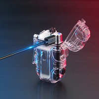 DEBANG Briquet USB à double arc étanche et coupe-vent avec corps transparent à lumière puissante pour une utilisation en extérieur