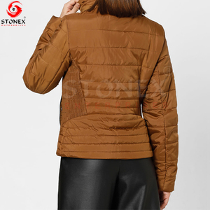 Chaqueta acolchada informal personalizada para mujer, chaqueta con cremallera de burbujas transpirable con relleno de algodón grueso para invierno - Product Image 3