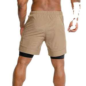 Men's Athletic Workout Running <b>Shorts</b> Solid Pattern 3-Inch Sports <b>Shorts</b> <b>with</b> <b>Zipper</b> <b>Pocket</b> Gym Fitness Accessory - Product Image 2
