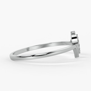 Bague élégante pour femme en argent sterling 925 avec micro-pavé, grappe de zircons cubiques taille marquise, bijou de mode quotidien, bande ondulée minimaliste - Product Image 3