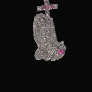 Pendentifs personnalisés en argent plaqué or blanc avec diamants certifiés IGI, symboles religieux chrétiens, bijoux fins hip-hop pour hommes et femmes - Product Image 3