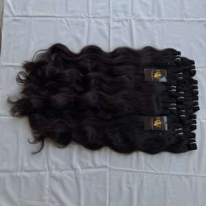Paquets de cheveux ondulés de temple indien non transformés, vendeurs de cheveux non transformés de temple brut, fournisseurs de cheveux de temple brut - Product Image 1