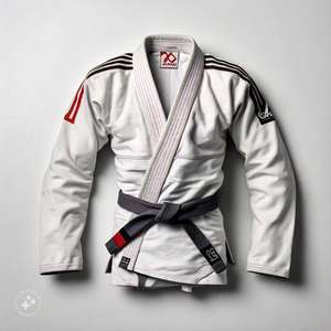 Kimono de Jiu Jitsu Gi brésilien en coton blanc uni pour hommes, uniforme d'arts martiaux - Product Image 3