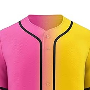 Custom Baseball Jersey Solid Blank Full Button <b>Down</b> Wholesale Classic Quick Dry Breathable 100% Polyester Sports Wear Uniform - Product Image 4