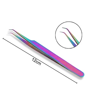 Pinzas de Acero Inoxidable con Punta de Fibra para Extensión de Pestañas, Antiestáticas, Duraderas, con Logotipo Personalizado, Bajo Su Propia Marca - Product Image 1