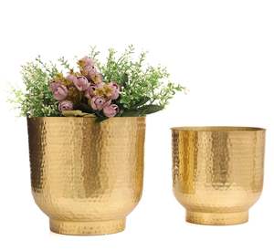 Venta caliente 2024 macetas de flores de hierro Juego de 3 macetas de metal de decoración de jardín personalizadas fabricante y exportador al por mayor - Product Image 3