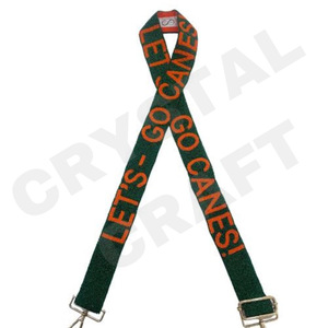 LETS Go Canes personalizado oro blanco semilla cuentas bolsa correas 'Hook Em Horns' accesorio de moda correa de monedero con cuentas - Product Image 1