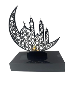 Juego de decoración de mesa de estrella de luna de metal plateado para mesa festiva de Eid Mubarak para celebraciones y reuniones musulmanas de Ramadán - Product Image 5
