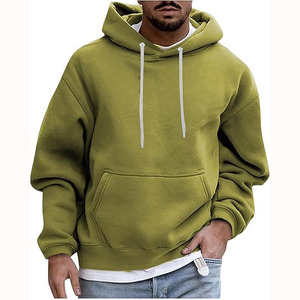 Sudadera con capucha de algodón 100% pesado informal para hombre, diseño de gran tamaño liso bordado con hombros caídos personalizado para invierno - Product Image 3