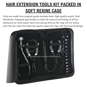 Le kit d'outils d'extension de cheveux en gros comprend un dissolvant de sertissage de microbilles et une pince à ruban, également des mini ciseaux pour couper le fil - Product Image 5