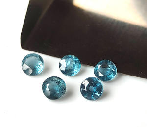 หินอัญมณีสีฟ้าทรงกลมขนาด4มม.-6มม. แบบเหลี่ยมหลวมสำหรับทำเครื่องประดับสีฟ้า - Product Image 3