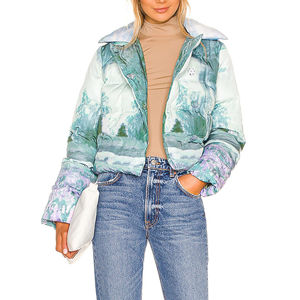 Prix d'usine 2026 Blouson d'hiver matelassé à bulles pour femme imprimé 100% polyester avec fermeture éclair Manteau tricoté pour femme Blouson à bulles - Product Image 3