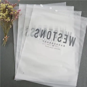 Sac à fermeture éclair vêtements en gros emballage personnalisé givré auto-scellant chemise vêtements sac à fermeture éclair Logo personnalisé imprimé Transparent Pl - Product Image 2