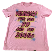 T-shirt personnalisé en strass VALABASAS Retro 99 années 2000, 100% coton rose, style airbrush, bling, unisexe, streetwear, conception OEM, vente en gros
