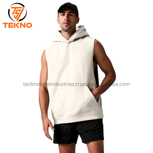 Custom Mens Fitness Sleeveless <b>Hoodies</b> Custom Gym Men <b>Workout</b> Muscle Hoodie Gym Wear Hot Fashion Custom Gym Hoodie for Men - Product Image 4