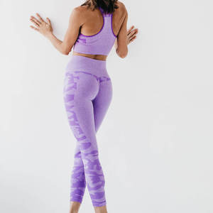 Ensemble de yoga professionnel pour femmes, nouveau design, respirant, taille élastique, 2 pièces, prix de gros bon marché - Product Image 3