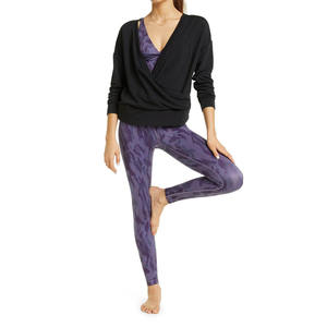 Fabricante de fábrica, ropa de gimnasio, mallas de cintura alta para mujer, mallas de Yoga elásticas personalizadas sin costuras con cintura elástica - Product Image 3