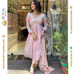 Vamika กางเกง kurti ปักลายผ้าวิสคอสเมสลิน - Product Image 2