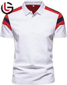 Venta caliente High Street Formal Nuevo 100% Tela de LICRA de algodón orgánico Tallas grandes Casual Liso Impreso Polo de golf Camiseta para hombres - Product Image 4