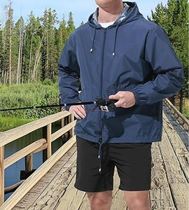 Ropa al aire libre Chaquetas de lluvia impermeables Hombres Chaqueta cortavientos con capucha transpirable personalizada cargada por Dress Sports - Product Image 6