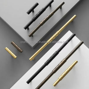 Poignées d'armoires de cuisine élégantes et matériaux de quincaillerie boutons uniques en laiton et en marbre à vendre en vrac d'Inde - Product Image 5