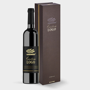 Embossed logo rigid cardboard <b>magnetic</b> wine <b>gift</b> <b>boxes</b> factory luxury packaging for single alcohol whiskey bottle - Product Image 1