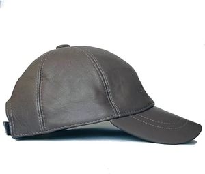 Casquette en cuir véritable doublée anti-humidité personnalisée, en cuir grainé souple, casquette de baseball à 6 panneaux, fournisseur - Product Image 3