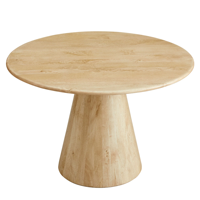 Socle en bois massif de mangue, forme ronde, style étroit, socle en bois assorti pour table de salle à manger de cuisine 4 places