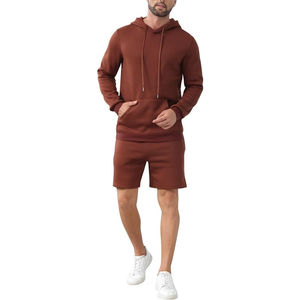 Ensemble short à capuche de sport décontracté Survêtement pour homme 2 pièces Sweat-shirt athlétique à capuche à manches longues Dernier style en vente - Product Image 4