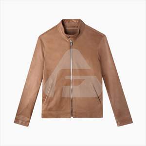 Chaqueta de Cuero para Hombre, Estilo Casual, Corte Ajustado, Cuello Alto, con Cierre, Características Antibacterianas y Transpirables para el Invierno de 2023 - Product Image 1