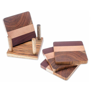 High Quality Horn Bone Square Shape Wood and Resin Wooden Drink <b>Coaster</b> Cup Wood <b>Coaster</b> Top Selling Unique Design Home Decor - Product Image 5